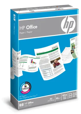 Produktbild von HP Office Paper-500 sht/A4/210 x 297 mm, Matt, 20 - 80%, 15 - 35 °C, 210 x 297