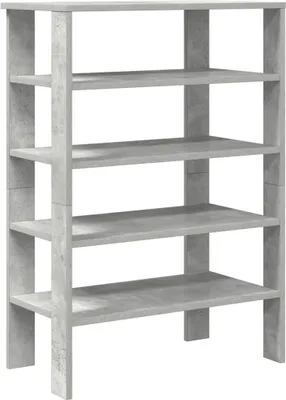 Image de vidaXL Étagère à chaussures gris béton 61x32x87,5 cm Bois composite