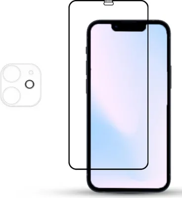 Obrázek produktu pro 1-balení iPhone 12 Ochranné sklo na displej & 1-balení ochrana objektivu - Tvrzené sklo 9H - Super kvalita 3D