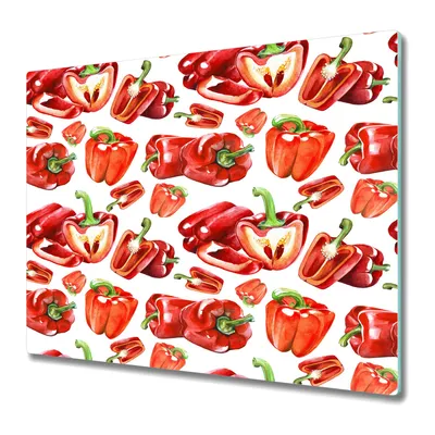 Produktbild von Küchenschneidebrett - Glasschneidebrett - Herdabdeckung - Aquarellrot