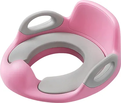 Produktbild von TRMLBE Kinder Toilettensitz PP+PU Anti-Rutsch Kindertoilettensitz mit Griff und Spritzschutz Töpfchentrainer Jungen und Mädchen 1-8 Jahre Kinder Klositz WC Töpfchen Training Sitze, Rosa