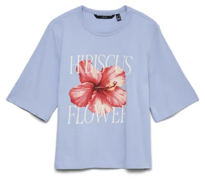 Produktbild von Vero Moda 10341950_1986_1244810_63, T-Shirt, Weiblich, Blau, XL, 1 Stück(e), Wash with similar colors; Wash inside out, Line dry in the shade