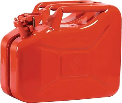 Produktbild von Kraftstoffkanister 10 l Feuerrot RAL 3000 Stahlblech 0,9 mm L345xB165xH275mm