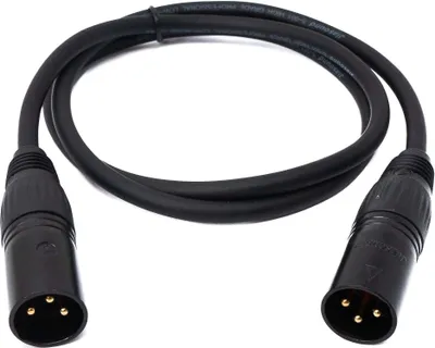 Produktbild von SYSTEM-S Audio Kabel 100 cm XLR 3 polig Stecker zu Stecker Adapter in Schwarz