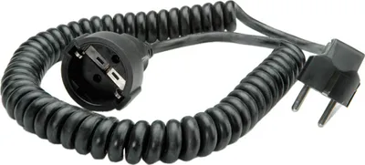 Image de BACHMANN Rallonge spirale à contact de protection 230V/16A, noir, 2 m