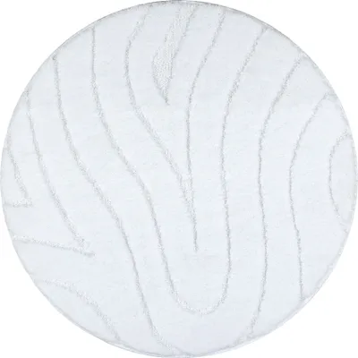 Produktbild von Badteppich SUPREME Kreis WAVES, Wellen, rutschfest, weich – weiß Weiß rotondo 50 cm