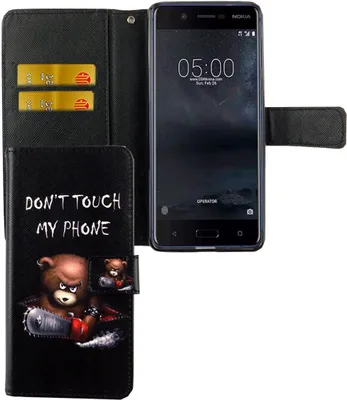 Produktbild von Handyhülle Tasche für Handy Nokia 5.1 2018 Bär mit Kettensäge
