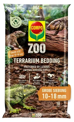 Produktbild von COMPO Zoo Terrarien-Substrat, 10 Liter, Pinienrinde 10-18 mm für Echsen
