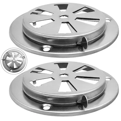 Produktbild von 2 Stück Edelstahl Lüftungsrosette Ø95 mm, verschließbarer Lüftungsschieber, Grill Lüftungsblech für Gasofen Feuertonne