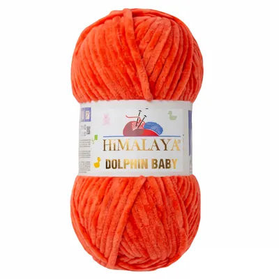 Produktbild von Strickfein Himalaya Dolphin Baby super Bulky Chenille Garn Wolle strickgarn 100 gr 80312 - Orange