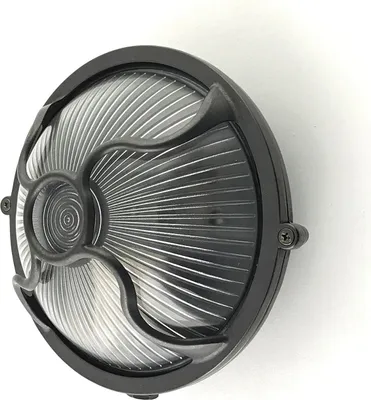 Produktbild von Außenleuchte Wand Messing Glas D: 17,5 cm IP64 Schwarz antik E27 rund Maritim Kellerleuchte