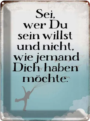 Produktbild von vianmo Blechschild 40x30 cm sei wer du sein willst und nicht Spruch Zitat