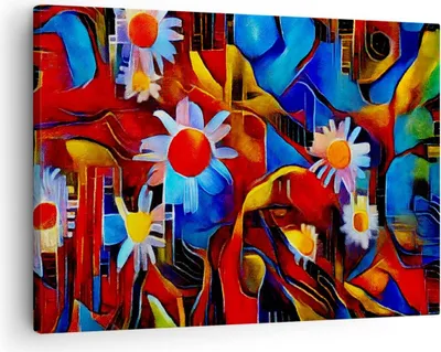 Produktbild von Bild auf Leinwand - Leinwandbild - Blume Abstraktion - 70x50cm - Wand Bild - Wanddeko - Wandbilder - Leinwanddruck - Bilder - Kunstdruck - Wanddekoration - Leinwand bilder - Wandkunst - AA70x50-3466