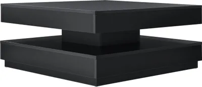 Produktbild von [en.casa] Konferenčný stolík 76x76x38cm Bočný stolík s policou Stôl do obývačky Otočný stolík Rozkladací stolík čierny