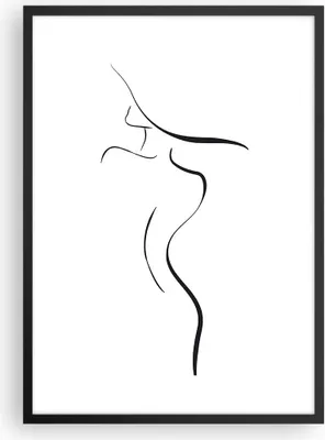Produktbild von Gerahmtes Poster - Schwarzer Rahmen - Minimalismus Frau Hut - 50x70 cm - Wand Bild - Wanddeko - Wandbilder - Kunstposter - Wandposter - Bilderrahmen - Bilder - Kunstdruck - P2BPA50x70-4908