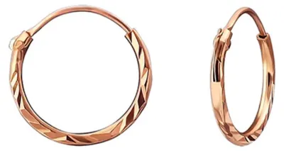 Produktbild von Kleine Creolen Silber 925 Ohrringe „Diamond Cut“ Roségold 12 mm
