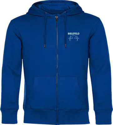 Produktbild von multifanshop Kapuzen Sweatshirt Jacke - Bielefeld - Herzschlag, blau, Größe XXL