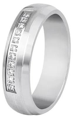 Image de Bague en acier pour femme avec cristaux SPD03 - Circonférence : 61 mm