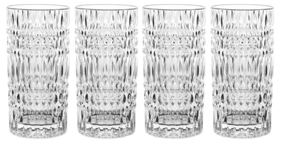 Productafbeelding van NACHTMANN 106658 TASTES GOOD ETHNO: Set van 4 longdrinkglazen en glazen rietjes