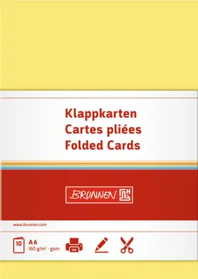 Produktbild von BRUNNEN Doppelkarte A6 160g gelb 10Karten 105125310