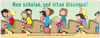 Produktbild von Schüler im Klassenzimmer Metallschild L in 10,5x28cm zum Thema