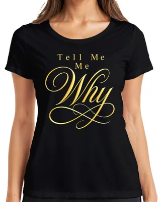 Productafbeelding van Tell Me Why: Gouden jaren '90 popmuziek, nostalgie, cult. Dames T-shirt, zwart, maat S