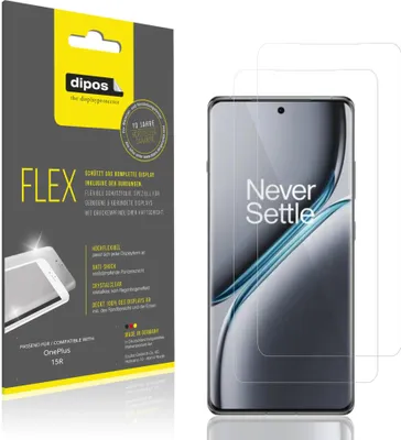 Produktbild von 2x Schutzfolie für OnePlus 15R Folie, 100% Displayabdeckung, dipos Flex