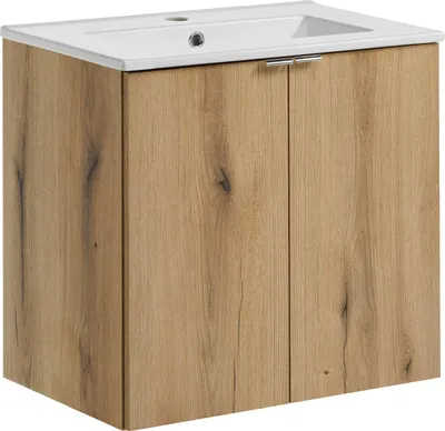 Zdjęcie produktu dla Szafka Łazienkowa Z Umywalką 60 Cm Dąb Coast Elegancka Nowoczesna