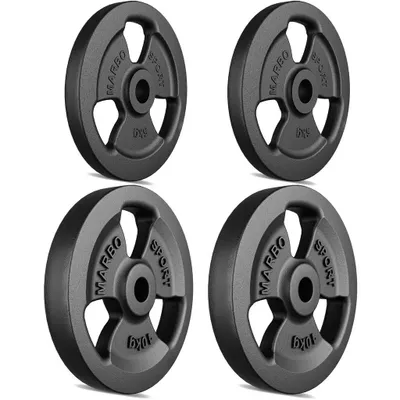 Immagine prodotto di Marbo Sport Tri-Grip set di pesi in ghisa con foro ø30/31 mm | set 30 kg / 2 x 10 kg + 2 x 5 kg