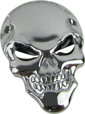 Produktbild von Exklusives Emblem Fahrzeug Sticker Aufkleber Metall Skull Totenkopf in Chrom