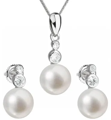 Image de Ensemble de bijoux en argent avec perles véritables Pavon 29035.1