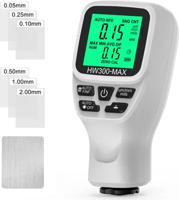 Zdjęcie produktu dla miernik grubości powłoki 0-2000 μm, precyzyjny miernik grubości z wyświetlaczem LCD, trzy tryby sondy, przełączanie trzech jednostek, pomiar FE/NFE