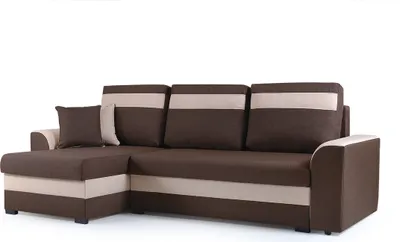 Produktbild von Ecksofa mit Schlaffunktion und Bettkasten | Couch für Wohnzimmer, Schlafsofa Sofagarnitur Sofa Eckcouch L-Form Wohnlandschaft mit Bettfunktion 243 x 137 x 89 cm Zeno Ottomane Links (Braun)