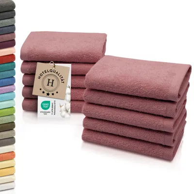 Produktbild von 10er Set Seiftücher, Baumwolle, 30x30 cm, 420g/qm, rosa (altrosa)