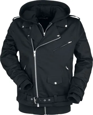 Produktbild von Gothicana by EMP Herren praktische schwarze 2 in 1 Übergangsjacke mit dekorativen Details L