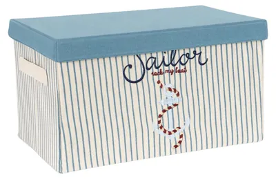 Produktbild von Konges Sløjd Aufbewahrungsbox mit Deckel gestreift maritimes Motiv groß