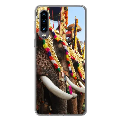 Produktbild von MuchoWow® Handyhülle Schutzhülle Hülle für Huawei P30 Elefant - Parade - Tiere Silikon Softcase Handy Hülle - Kartenbesitzer