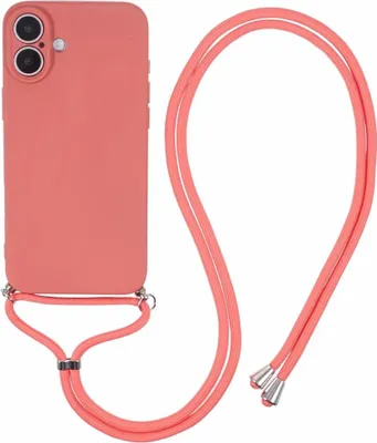 Produktbild von iPhone 16 Hülle - Coverup Colour TPU Back Cover mit Handykette - Indian Red