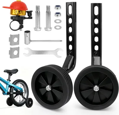 Produktbild von Kinderfahrrad Stützräder 12-20 Zoll, schwarz, Gummibeschichtung, für Kinderfahrrad