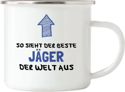 Produktbild von So Sieht Der Beste Jäger Der Welt Aus Emaille Tasse Bester Jäger Geschenkidee für Jagd