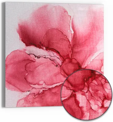 Produktbild von DEQORI Hybrid Leinwand Bild 30x30 cm 'Rosige Abstraktion' Wandbild Glas flach modern