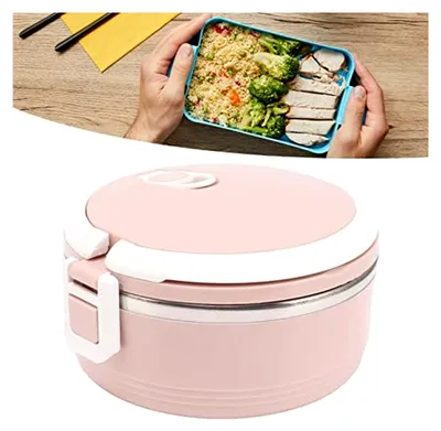 Produktbild von Edelstahl-Lunchbox, tragbar und isoliert, für Schule, Arbeit und Picknick (Rosa)