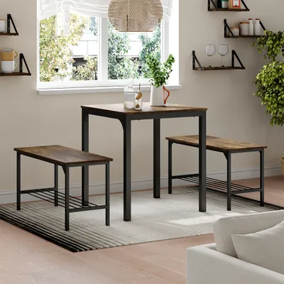 Obrázek produktu pro Jídelní stůl Vicco Fyrk Černá/dubová rustikální 70 x 70 cm, Model 51767
