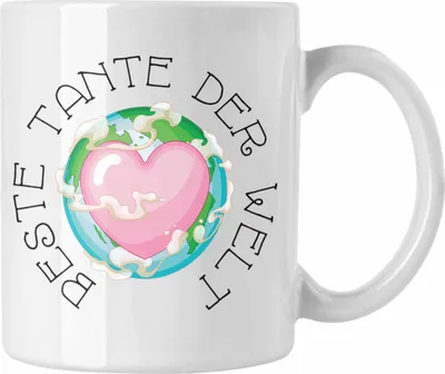 Produktbild von Trendation - Beste Tante Der Welt Tasse Geschenk Geburtstag Weihnachten Lustig Geschenkideen von Nichte Lieblingstante Hier Bin Ich (Weiß)