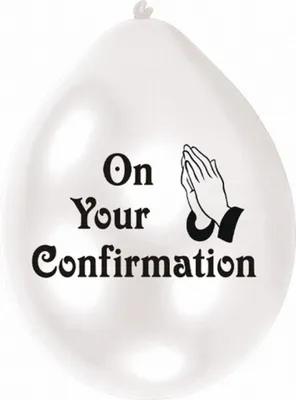 Produktbild von Amscan - Ballons "On Your Confirmation", Latex 10er-Pack SG26086 (Einheitsgröße) (Weiß/Schwarz)