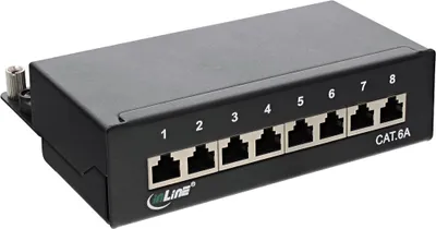 Obrázek produktu pro InLine 76808A, RJ-45, Cat6a, Černá, 110 mm, 43 mm, 160 mm