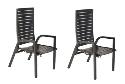 Produktbild von Merxx Gartensessel Siros 2er Set, Rückenlehne durch Gasdruck verstellbar - Aluminium