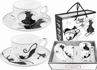 Obrázek produktu pro Sada 2 šálků s podšálky - Cat's World (CARMANI)