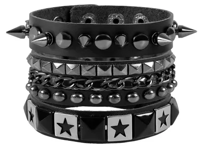 Produktbild von Kunstlederarmband für Herren mit Nieten