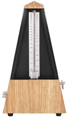 Image de Métronome mécanique en bois avec sélection de tempos pour instruments de musique